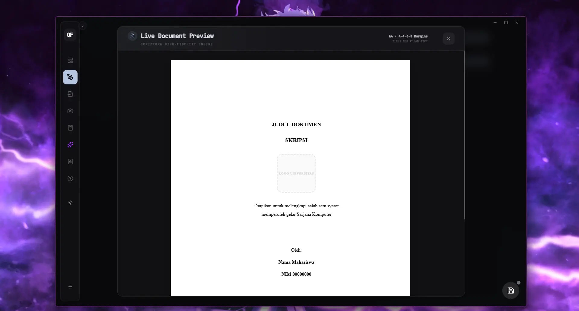Scriptora Real Split View Interface